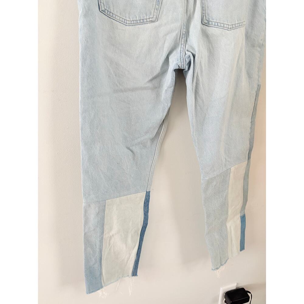 Everlane The 90s Cheeky Mended Jeans Size 26 Patchwork Indigo Crop Raw Hem - Picture 10 of 11